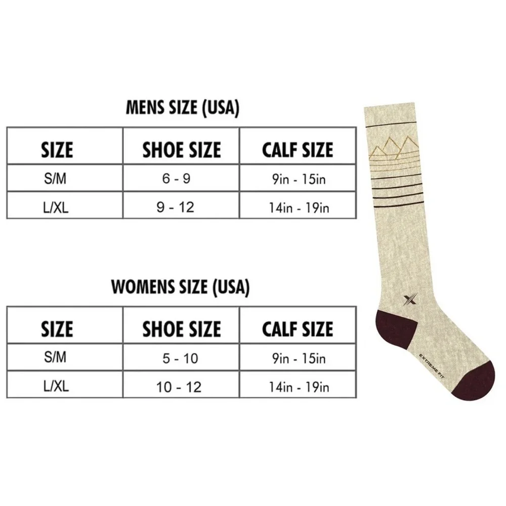 2-Pair Compression Knee High Socks By Happy Wool Unisex S/M Merino Wool Brown